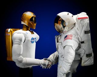 The space shuttle Discovery delivered a humanoid robot helper called Robonaut 2 to the International Space Station.