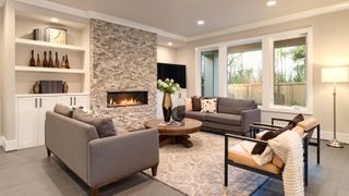 Sofas facing each other in living room