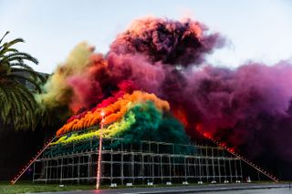 FAMSF hosts Judy Chicago's Forever de Young Smoke Sculpture on 16 October 2021 at de Young Museum in San Francisco, CA. Photography: Scott Strazzante for Drew Altizer Photography