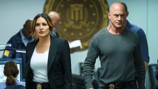 (l-r) Mariska Hargitay as Captain Olivia Benson, Christopher Meloni as Det. Elliot Stabler