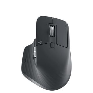 The Logitech MX Master 3S wireless mouse in black against a white background