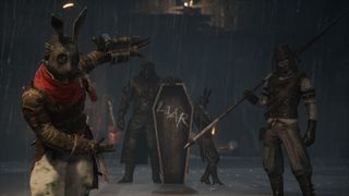 In-game cutscene screenshot of a boss intro in Lies of P