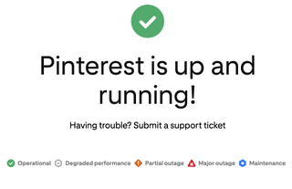 Pinterest status page