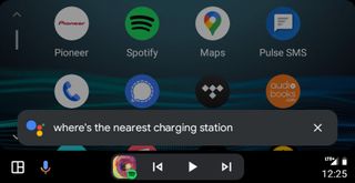 Screenshot showing Google Assistant running on Android Auto.