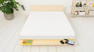 Eve Lighter memory foam Mattress on a low bed in a bedroom