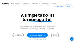 Website screenshot for Any.do