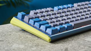 A Ducky One 3 TKL wireless keyboard in the DayBreak colorway