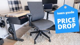 A vari task chair in an office with a sale tag