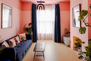 pink living space in pink extension at Beacon House by Office S&M