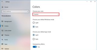 Windows 10 color settings