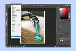 A screenshot showing how to add a border in Adobe Photoshop