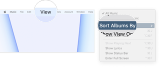 How To View And Sort Music In macOS Big Sur: Click view n the menu bar, and then hove over Sort Albums By.