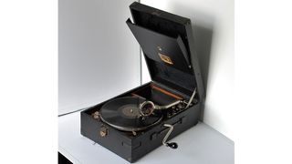 A 1920s HMV Acoustic portable. Image courtesy of PMC