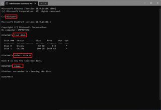 DiskPart clean drive