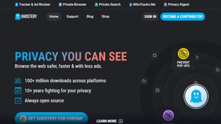 Website screenshot for Ghostery