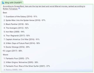 Bing with ChatGPT answers compared with Google Bard