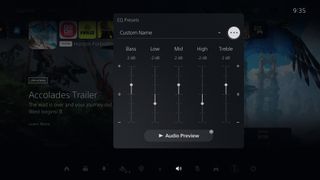 PS5 EQ menu