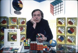 Archive image of Rubik’s Cube and its inventor Ernő Rubik