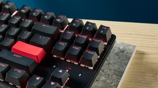 A black Lemokey X1 budget mechanical keyboard