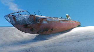 The wreck of the Japanese I-124 submarine, shown here in an artist's reconstruction, lies on the seafloor about 50 nautical miles northwest of the Australian city of Darwin. 