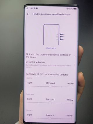 The Vivo Nex 3 virtual button customization screen.