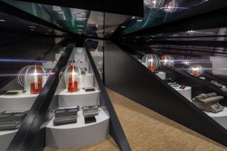 Gae Aulenti retrospective in Milan exhibition installations