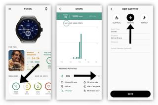 Editing your workout in the Fossil Smartwatches app