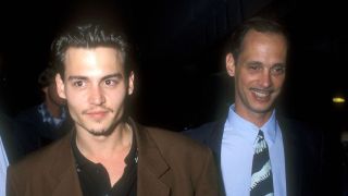 Johnny Depp and John Waters at the premiere of Parenthood