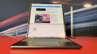 Lenovo ThinkBook Plus Gen 6 with the display fully elongated