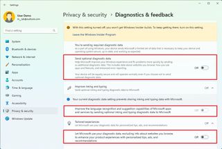 Windows 11 disable diagnostic data