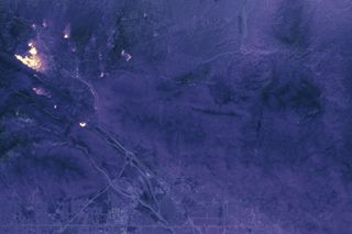 The Thermal Infrared Sensor (TIRS) on the Landsat 8 satellite captured this image of California's Blue Cut wildfire at 10:36 p.m. local time on Aug. 17, 2016.