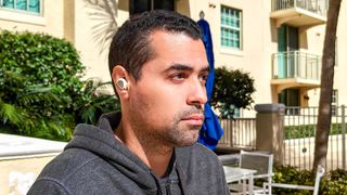 Jabra Elite 10 Gen 2 worn by reviewer Alex Bracetti