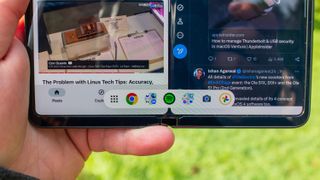 Multitasking bar on Pixel Fold