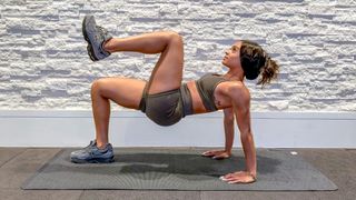 Dr. Robin Barrett performing mountain climbers