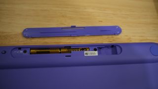 Battery panel of Logitech Pop ICON keys keyboard