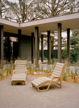 Molteni outdoor furniture photographed at the Molteni Pavilion in Giussate