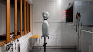 Jabra lab test dummy in a wind chamber