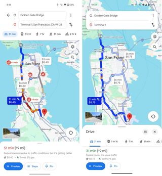 The Google Maps UI changes