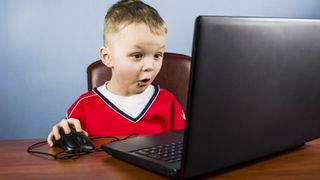 A child using a laptop