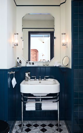 Bathroom sink and mirror