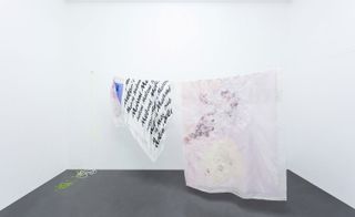 'Meloni Meloni' – shown in collaboration with the Berlin- and Cologne-based LRRH_art project – comprised 11 unique textile works