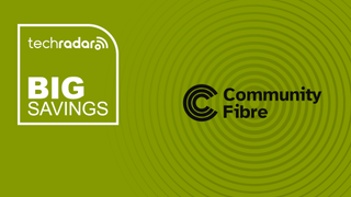 Community Fibre logo on a green background with white 'big savings' text on the left.