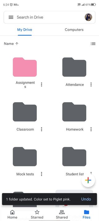 Google Drive Android Change Folder Color