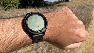 A full-color map on the Garmin Forerunner 955 Solar