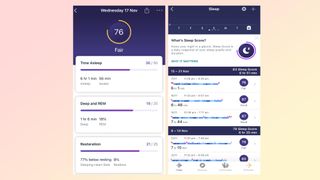 A photo of the Fitbit Premium sleep score