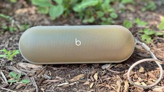 The Beats Pill outside in a yard.