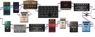 A typical MOD Dwarf virtual pedalboard