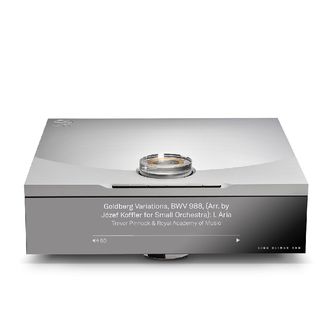 Linn Klimax DSM AV in silver finish on white background