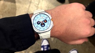 The Samsung Galaxy Watch Ultra on a person's wrist