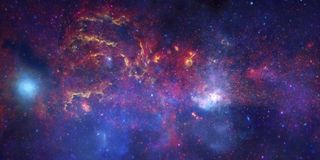 The center of the Milky Way, as seen by NASA's Chandra, Hubble and Spitzer space telescopes.